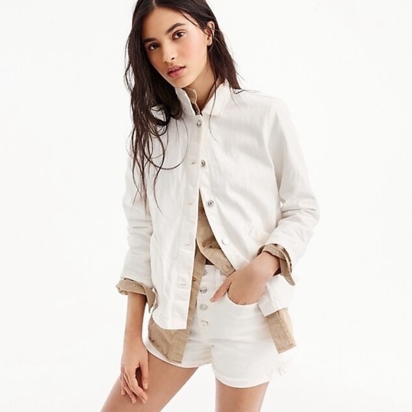 J.Crew Denim Swing Jacket in White, size XS